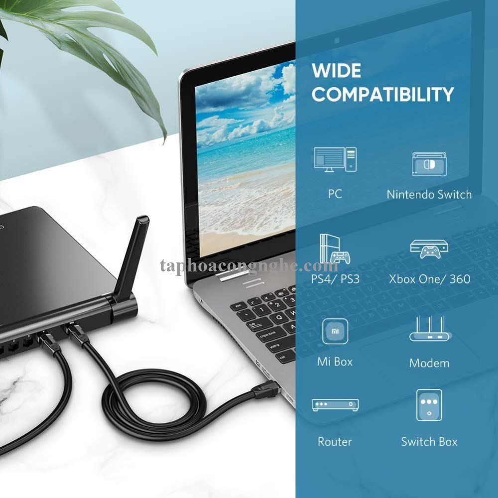 Ugreen 70172 5M CAT8 màu đen 24AWG S/FTP cáp mạng 2000Mhz bọc chống nhiễu NW121 30070172